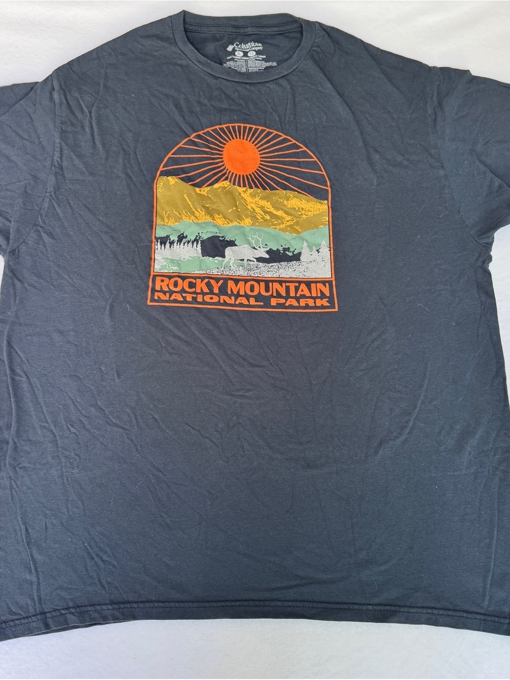 Columbia Men’s Rocky Mountain National Park Colorado Tee Size XL 100% Cotton